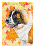 Saint Bernard Fall Garden Flag Mailbox Decorative Yard Banner Outside Patio Artwork for Flower Beds, Garden Size, Multicolor