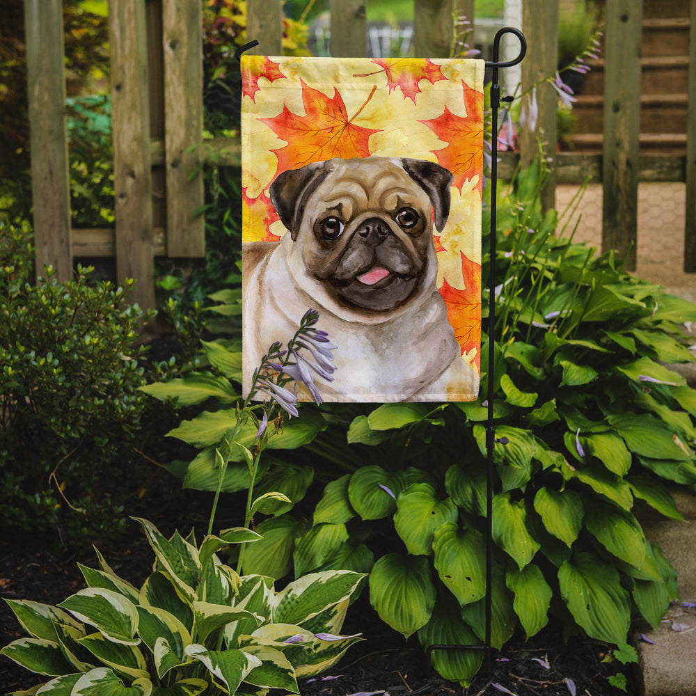 Fawn Pug Fall Garden Flag Mailbox Decorative Yard Banner Outside Patio Artwork for Flower Beds, Garden Size, Multicolor