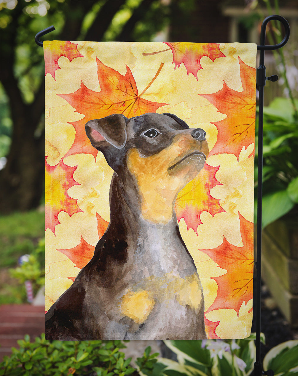 Miniature Pinscher #2 Fall Garden Flag Mailbox Decorative Yard Banner Outside Patio Artwork for Flower Beds, Garden Size, Multicolor