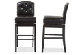 Baxton Studio Ginaro Modern and Contemporary Dark Brown Faux Leather Button-tufted Upholstered Swivel Bar Stool (Set of 2)