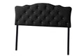 Baxton Studio Rita Modern and Contemporary Queen Size Black Faux Leather Upholstered Button-tufted Scalloped Headboard