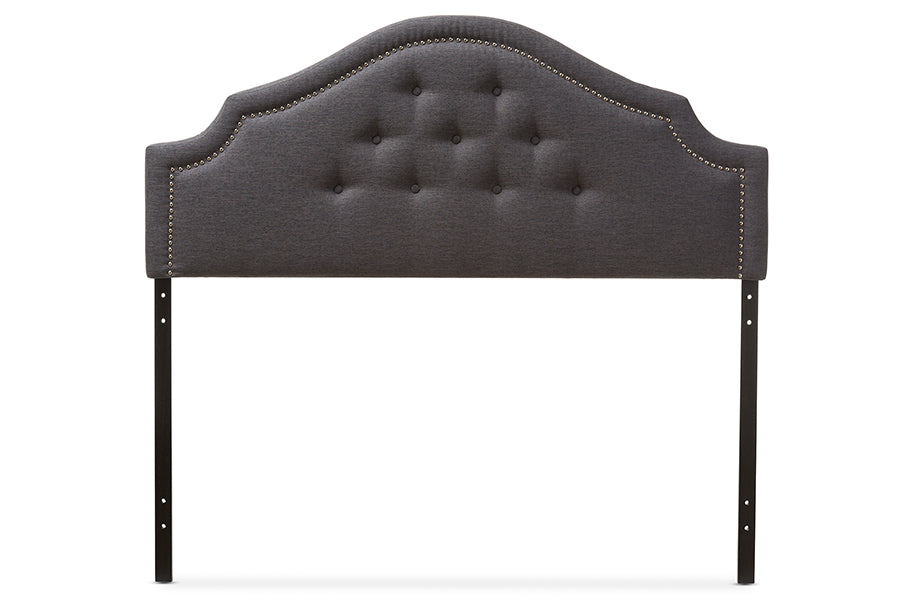 Baxton Studio Cora Modern and Contemporary Dark Grey Fabric Upholstered King Size Headboard