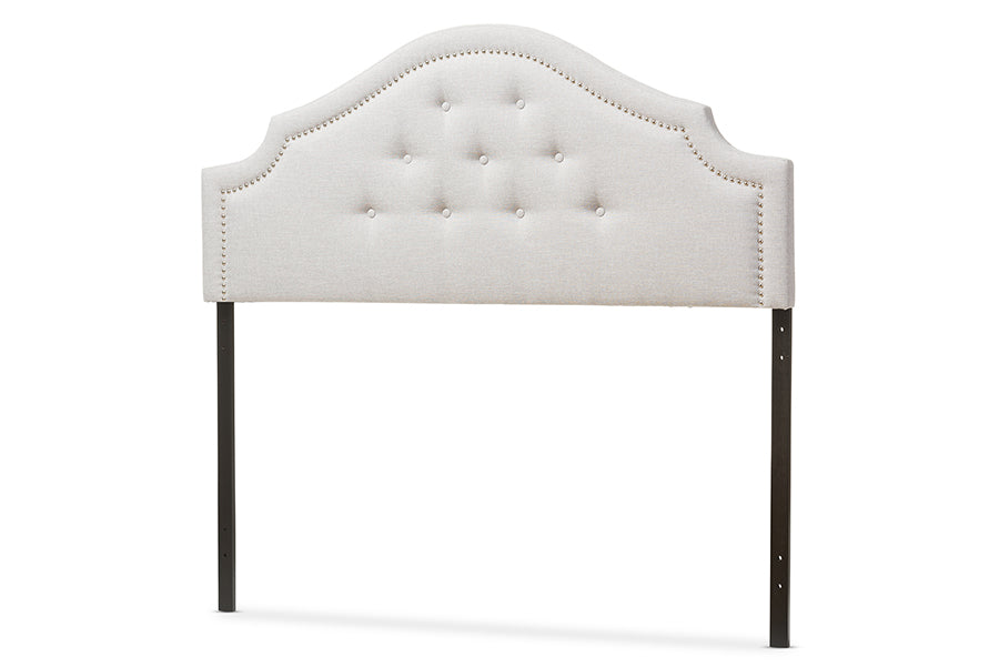 Baxton Studio Cora Modern and Contemporary Grayish Beige Fabric Upholstered Queen Size Headboard