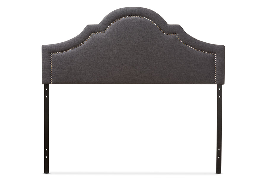 Baxton Studio Rita Modern and Contemporary Dark Grey Fabric Upholstered King Size Headboard