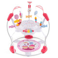 Baby Activity Center Height Adjustable Baby Bouncing Saucer with Interactive Toys-Pink - Color: Pink