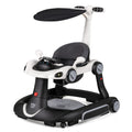 6-in-1 Baby Walker with Canopy Portable Activity Center Bouncer Rocker Combo with Music-White - Color: White