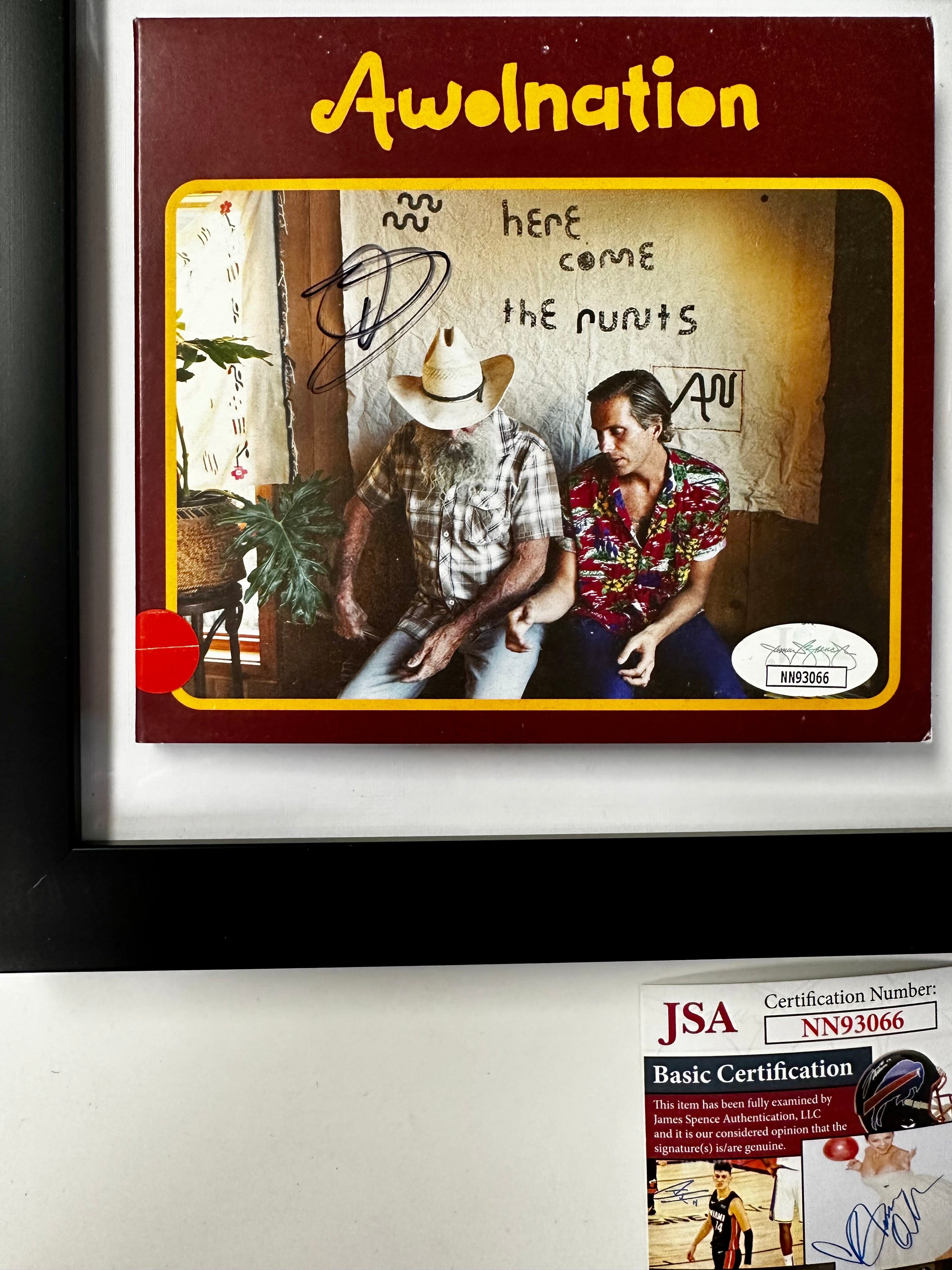 Awolnation (Aaron Bruno) Signed Here Come The Runts Framed CD Booklet With JSA COA