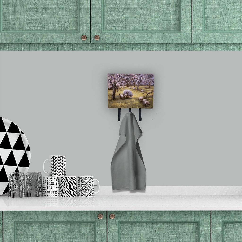 Sheep by Daphne Baxter Leash or Key Holder Wall Hooks, Coat Rack Wall Mount, for Hanging Keys, Towels, Aprons, Leashes