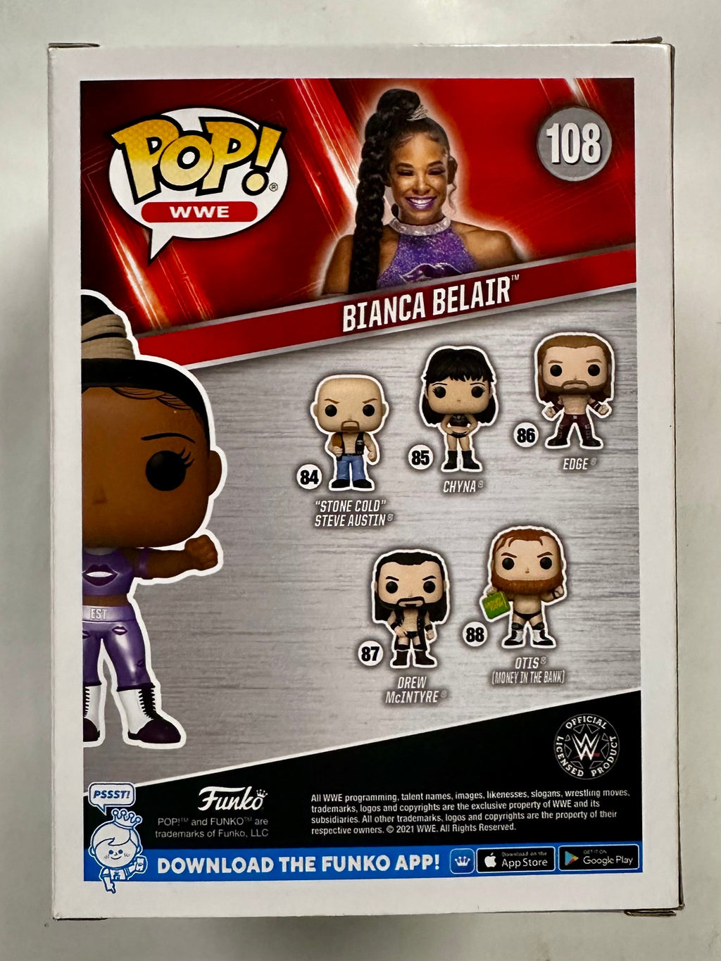 Bianca Belair Signed WWE Women Wrestling EST Funko Pop! #108 With PSA COA