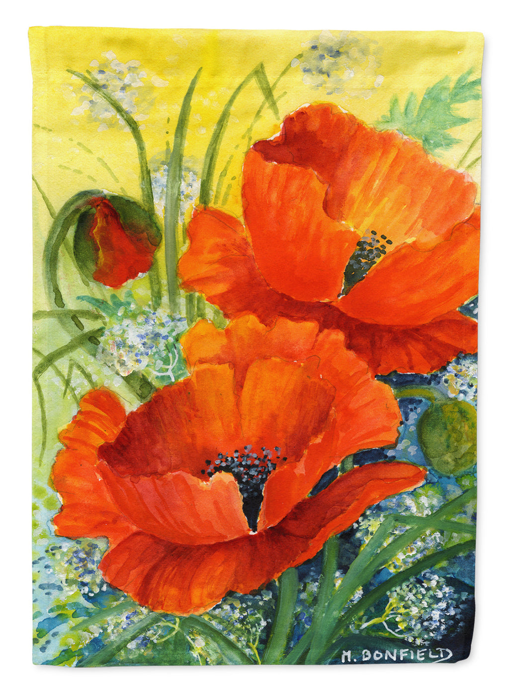 Poppies by Maureen Bonfield Garden Flag Mailbox Decorative Yard Banner Outside Patio Artwork for Flower Beds, Garden Size, Multicolor