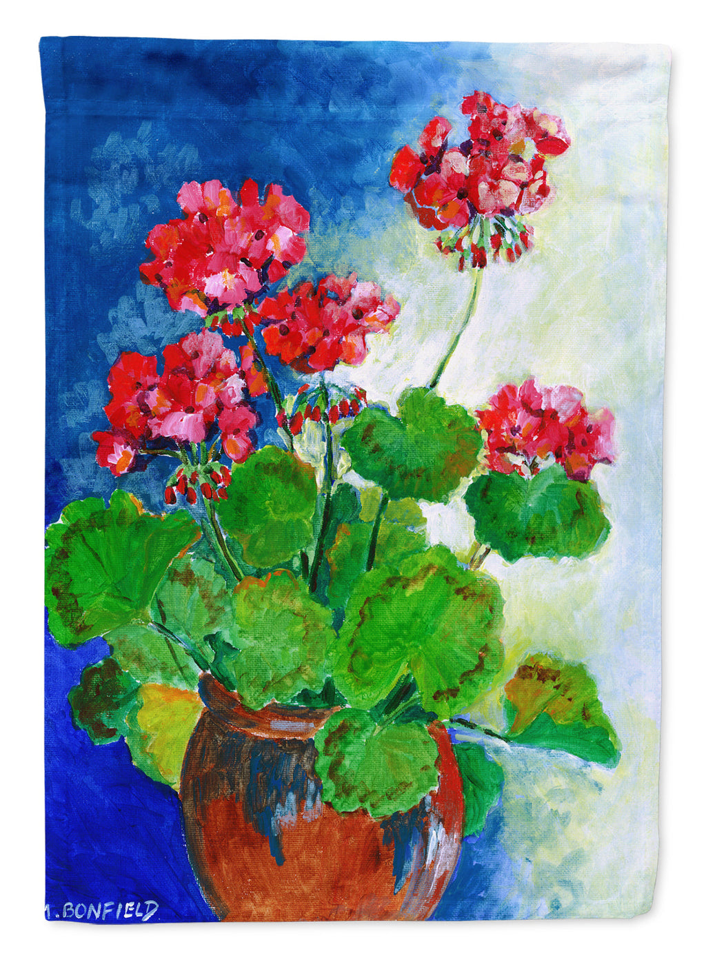 Geraniums by Maureen Bonfield Garden Flag Mailbox Decorative Yard Banner Outside Patio Artwork for Flower Beds, Garden Size, Multicolor