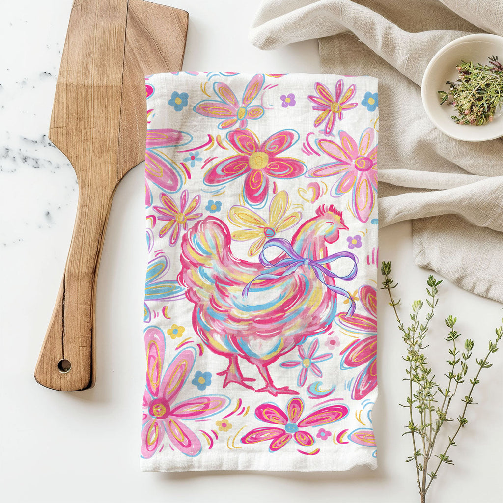 Floral Boho Chicken Towel