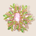 Glass Crystal Flower Brooch Pendant