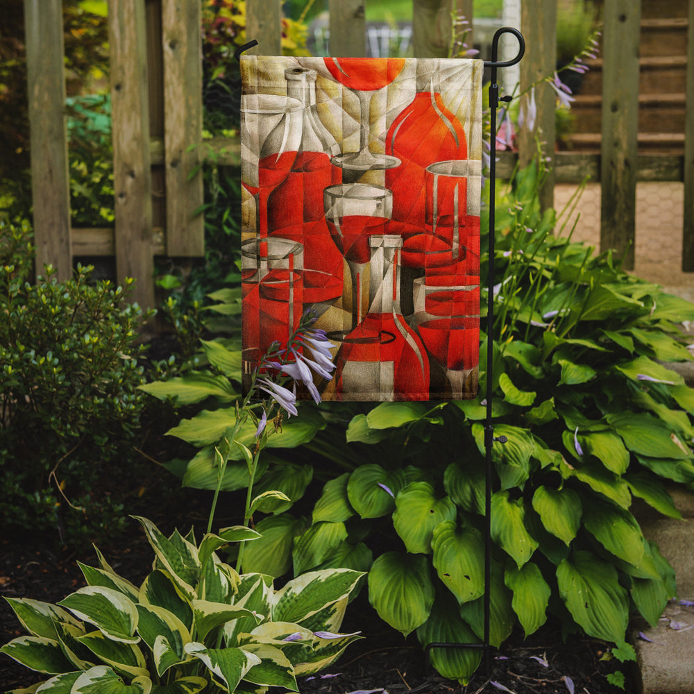 Red Wine Bottles and Glasses Garden Flag Mailbox Decorative Yard Banner Outside Patio Artwork for Flower Beds, Garden Size, Multicolor