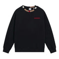BURBERRY JARRAD BLACK COTTON ICON STRIPE COLLAR RED LOGO SWEATER