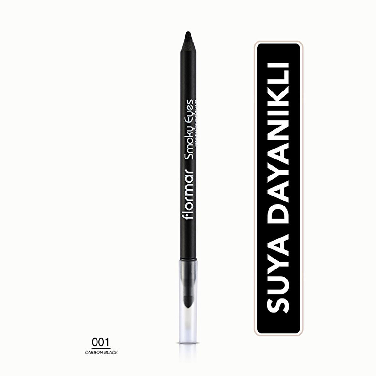Flormar Smoky Eyes Carbon Black Waterproof Eyeliner - Long-Lasting, Waterproof Formula for Dramatic Eye Makeup