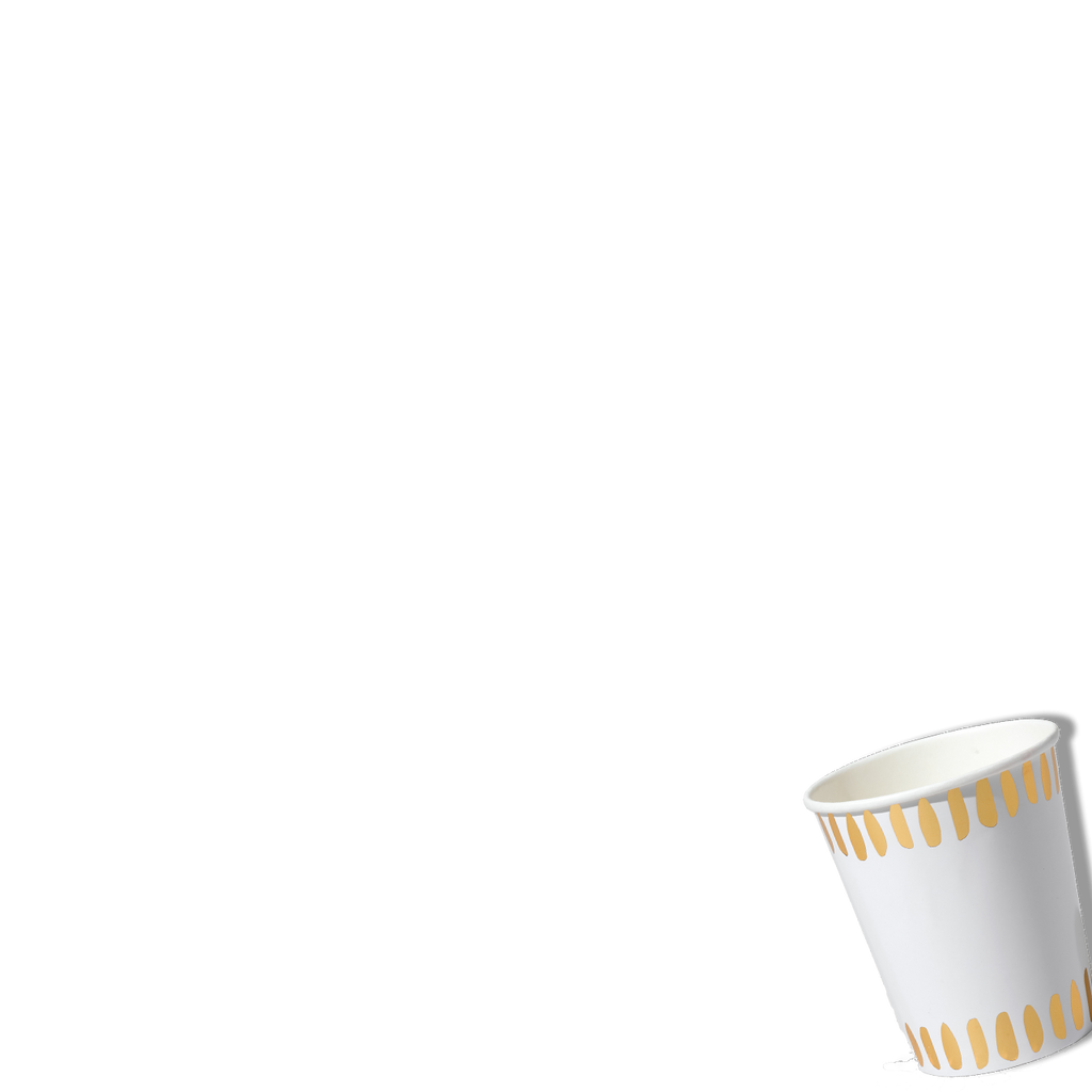 White Brushstroke Cups (10 per pack)