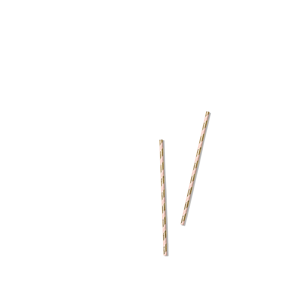 Pink and Gold Paper Straws (25 per pack)