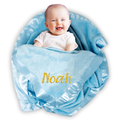 Personalized Baby Blanket with Embroidered Name  - Blue