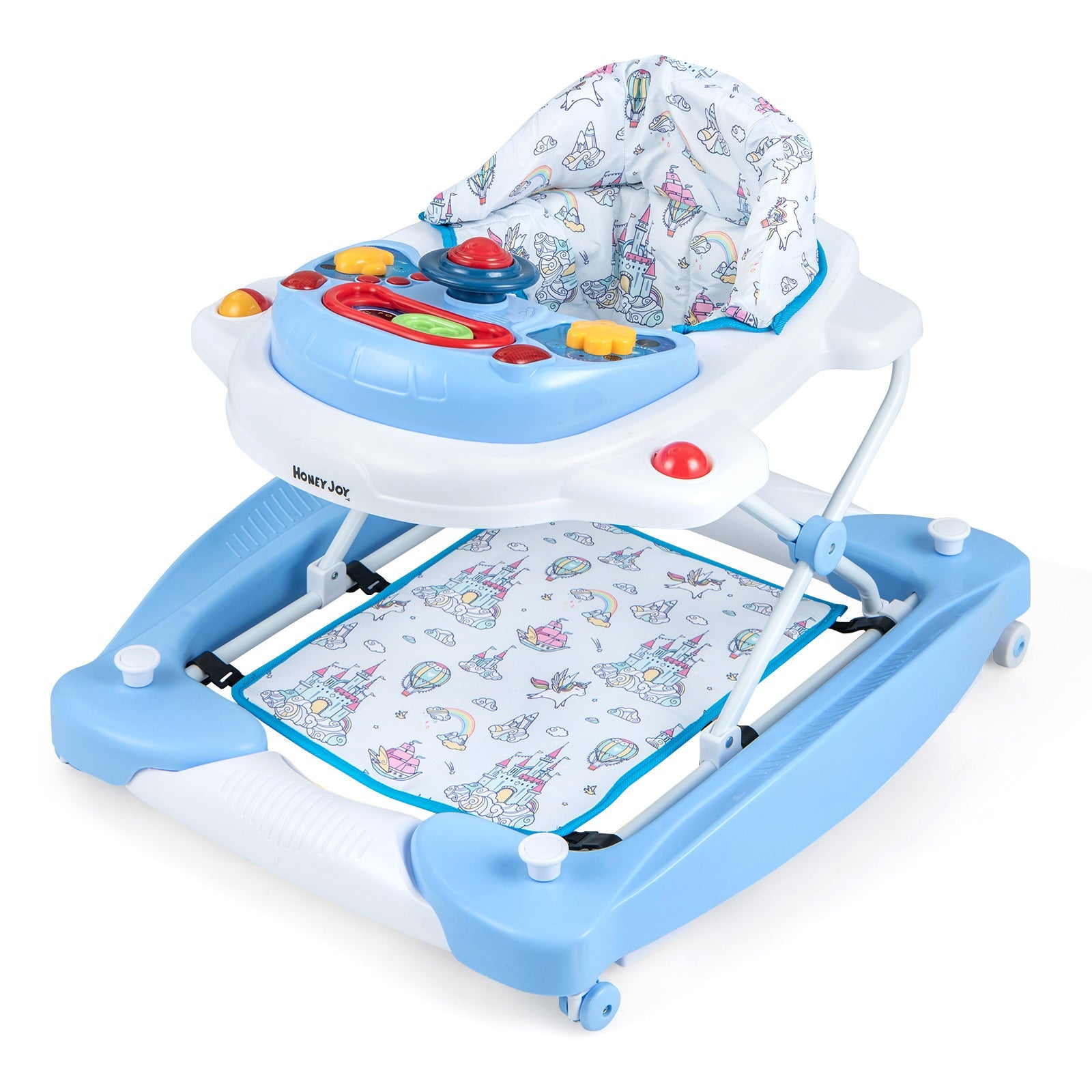 6 in 1 Foldable Baby Walker with Adjustable Height