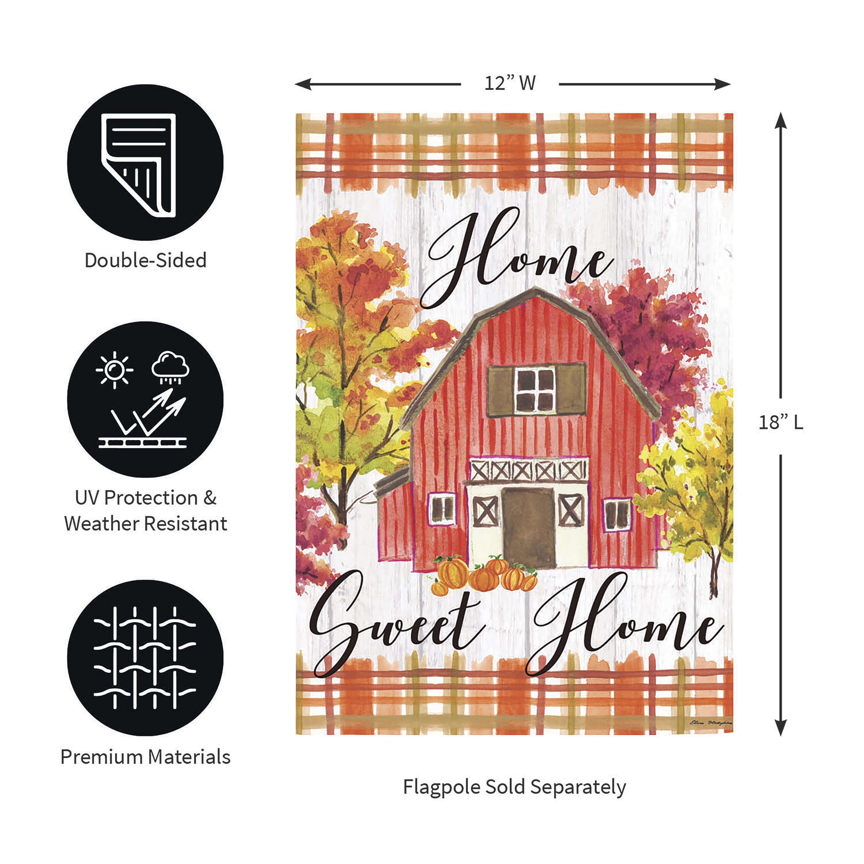 Barn Home Sweet Home 2 Sided Garden Flag