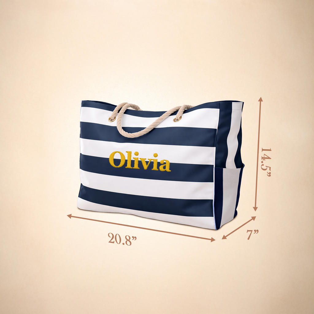 Personalized Waterproof Zipper Beach Bag for Women