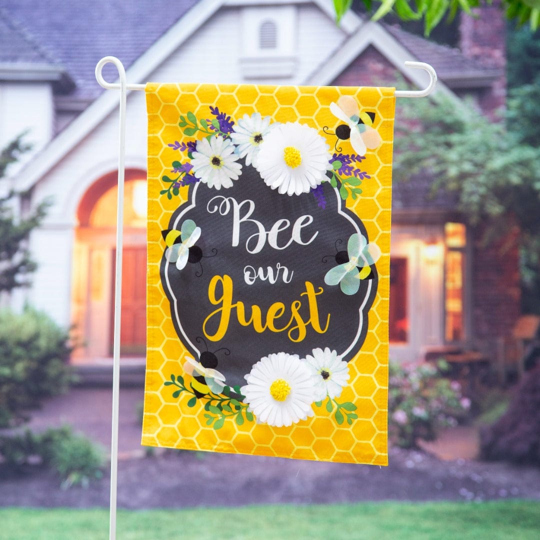 Bee Our Guest Garden Flag 2 Sided Honeybee