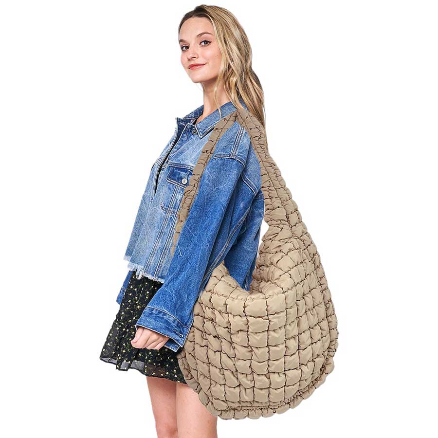 Oversized Quilted Puffer Shoulder Crossbody Bag Cloud Bag