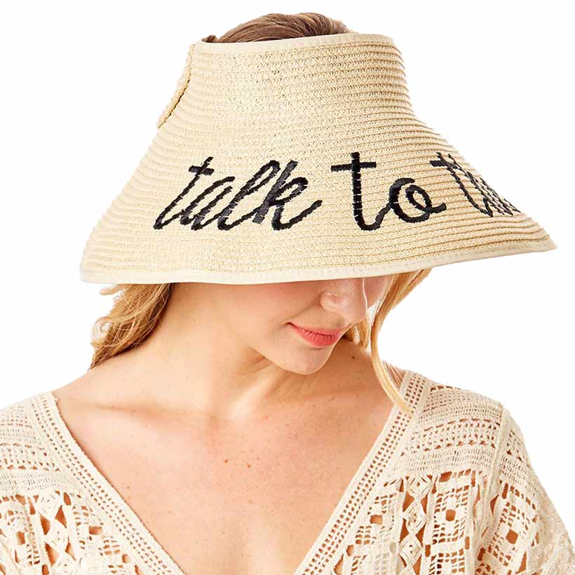 Talk To The Sand Message Roll Up Foldable Visor Sun Hat