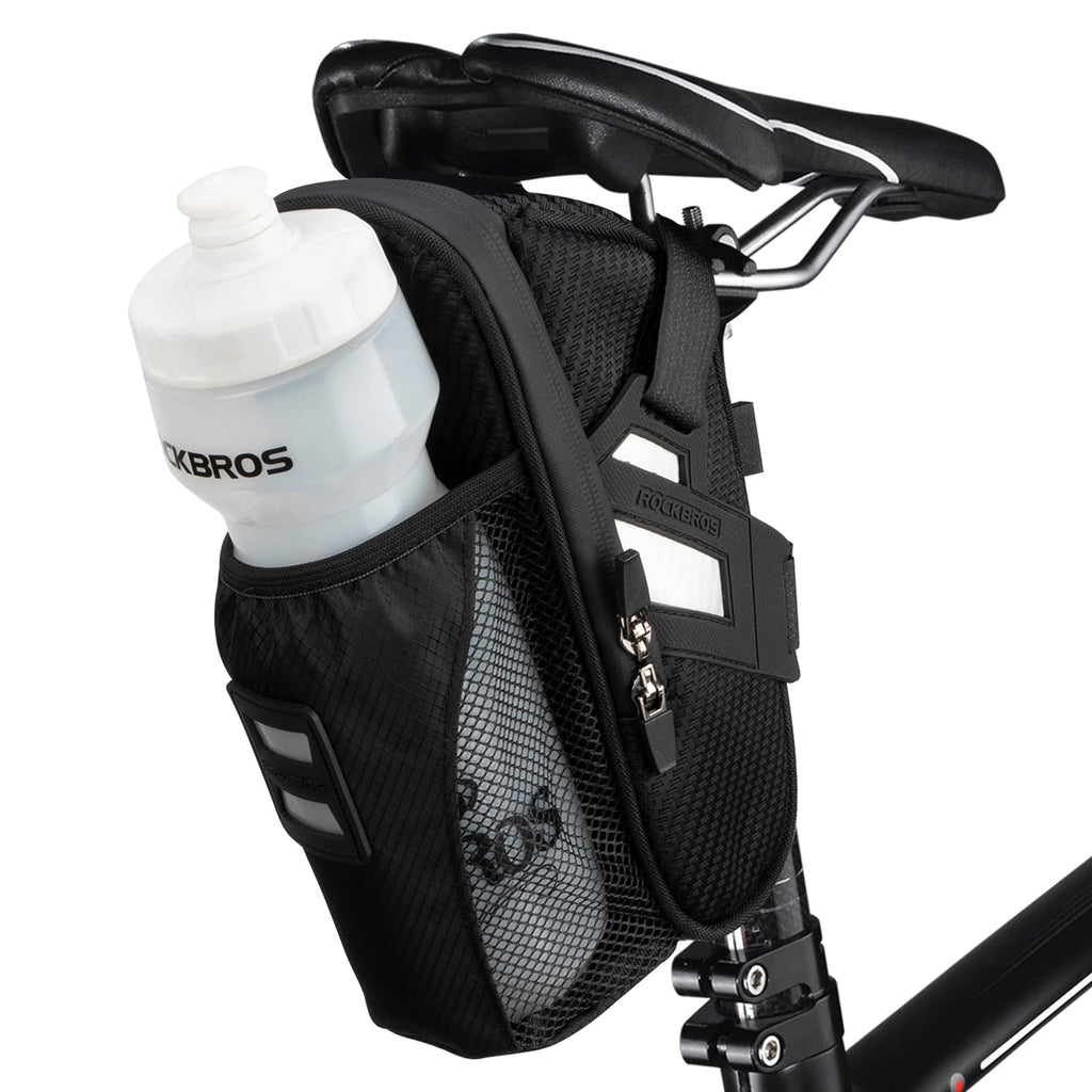 Waterproof Bike Saddle Bag with Bottle Holder