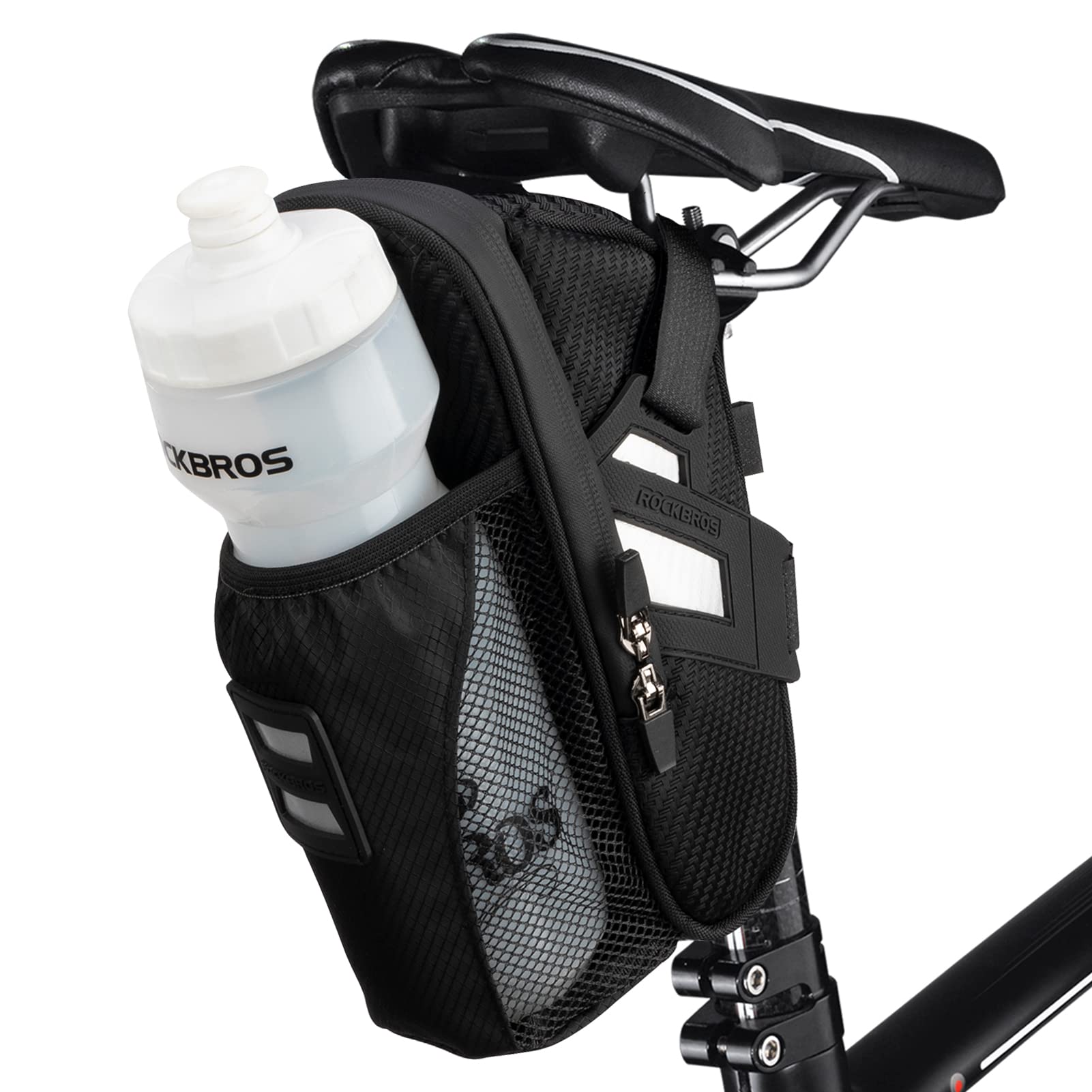 Waterproof Bike Saddle Bag with Bottle Holder