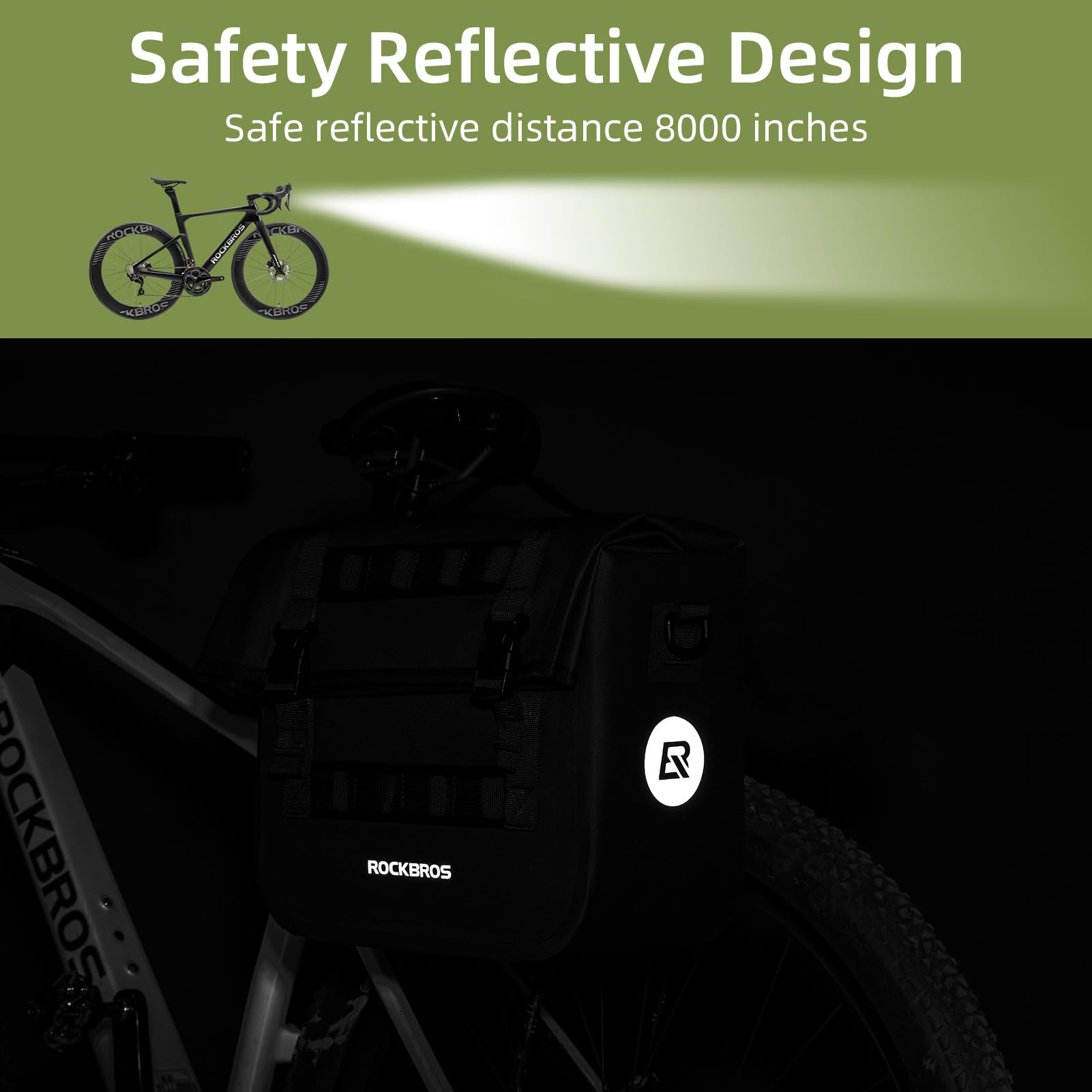 Bike Panniers 15L Waterproof Bike Rack Bag for Cycling Commuting