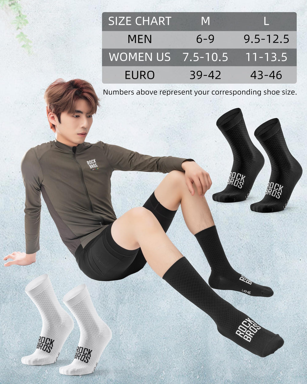 ROCKBROS Road to Sky Cycling Wicking Bike Socks for Men Women