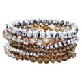 9PCS Faceted Bead Stretch Bracelets