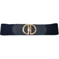 Double Half Open Circle Buckle Stretch Belt