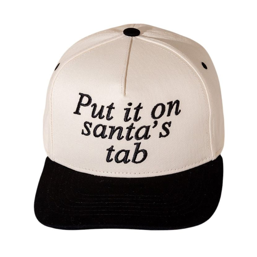 Put It On Santas Tap Message Embroidered Five Panel Canvas Snapback Baseball Cap