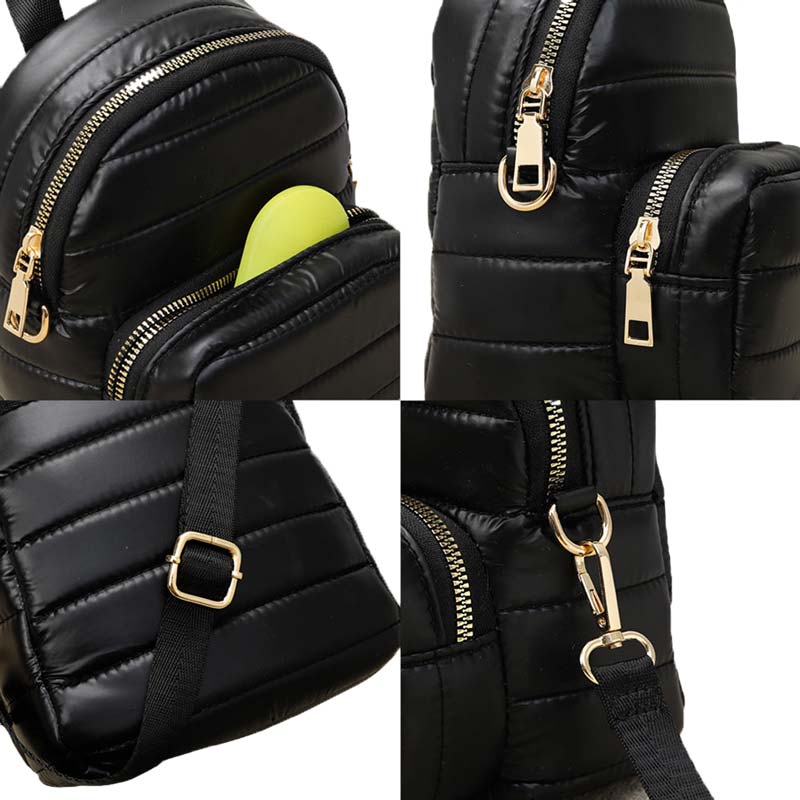 Solid Puffer Mini Backpack Bag