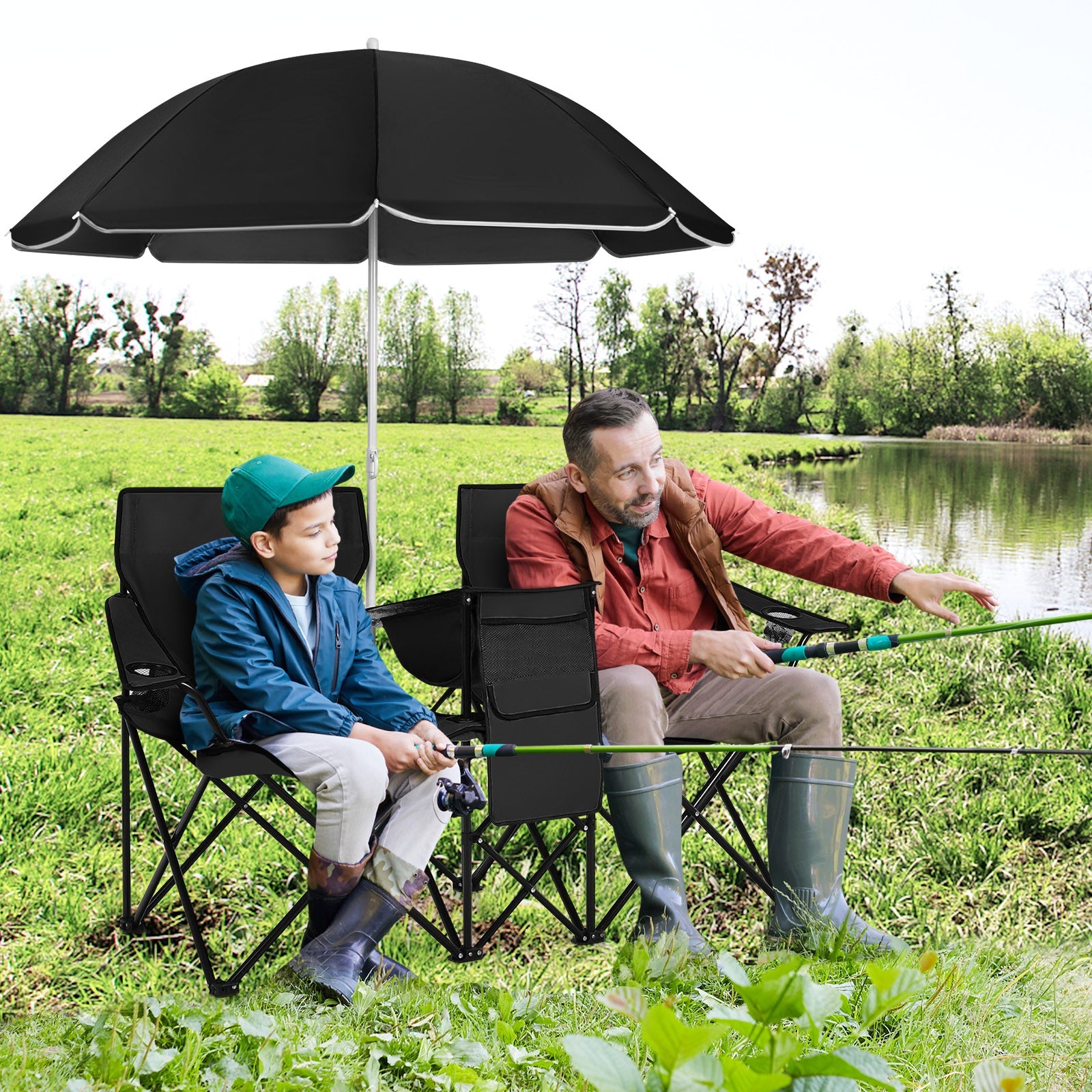 Portable Folding Picnic Double Chair