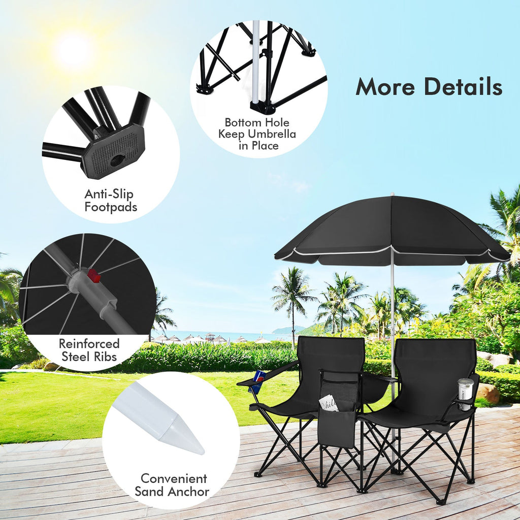 Portable Folding Picnic Double Chair