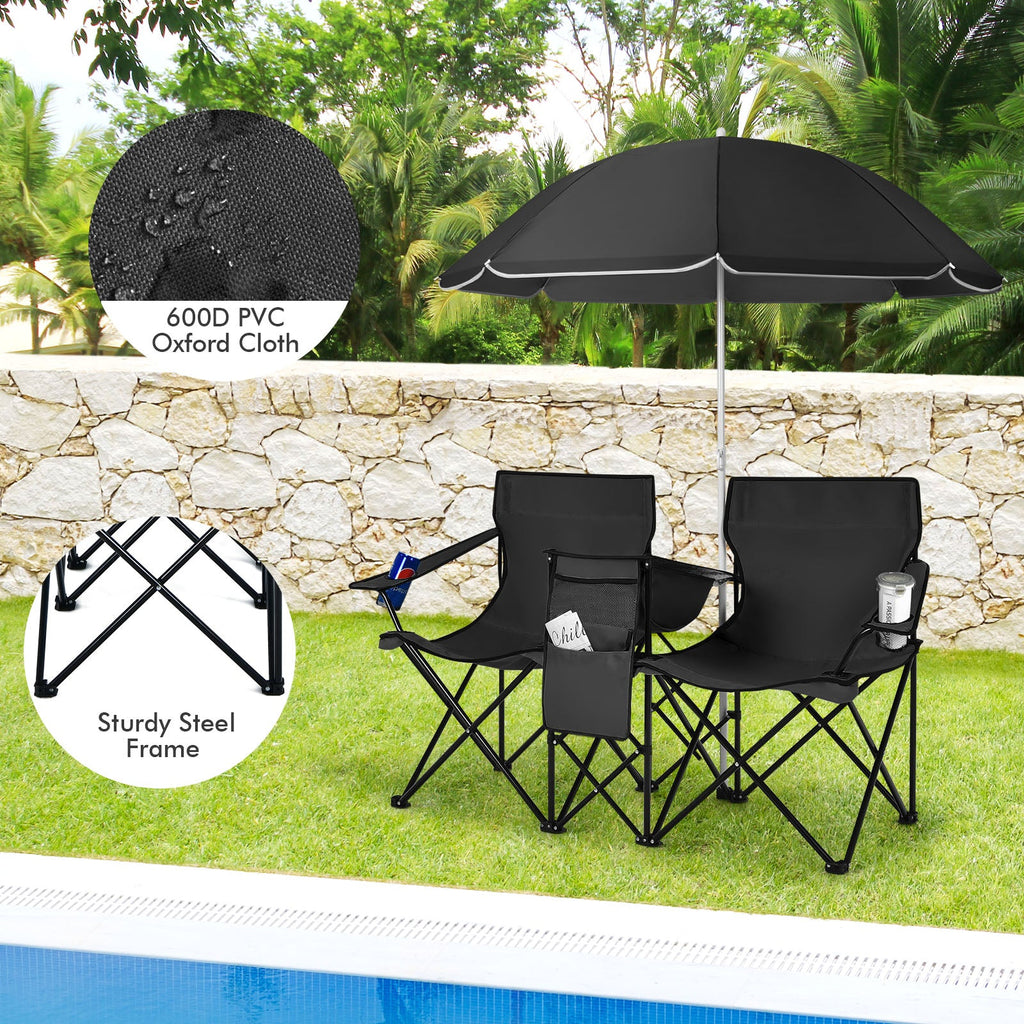 Portable Folding Picnic Double Chair