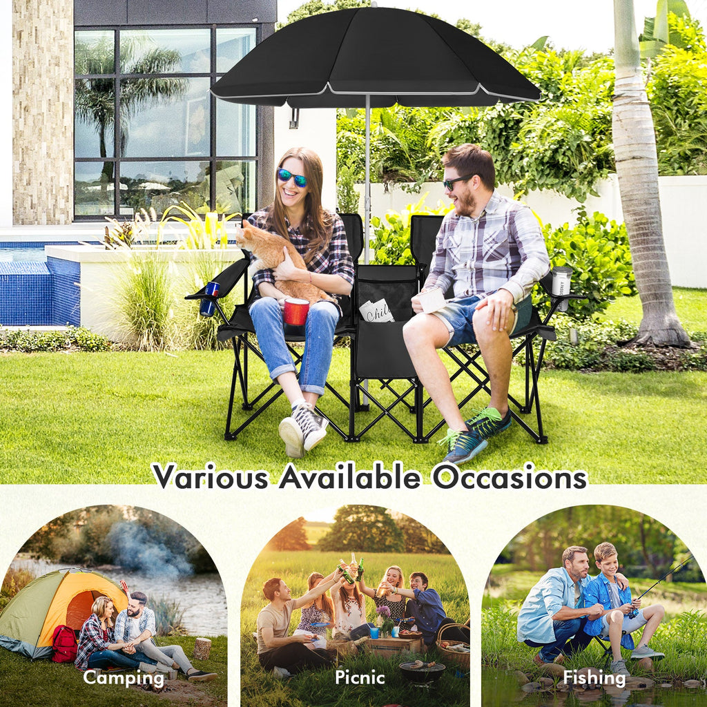 Portable Folding Picnic Double Chair