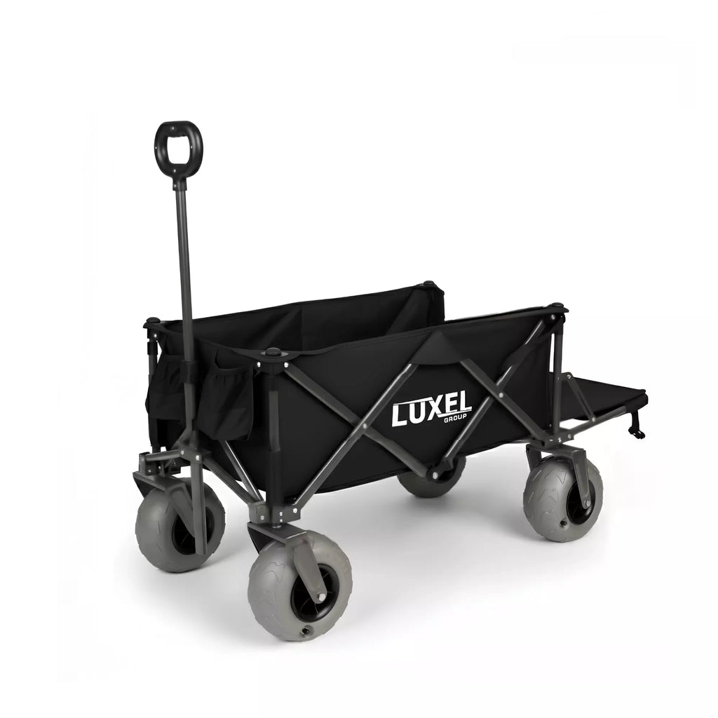 Beach Wagon Cart with Big Wheels – Foldable Utility Wagon Black