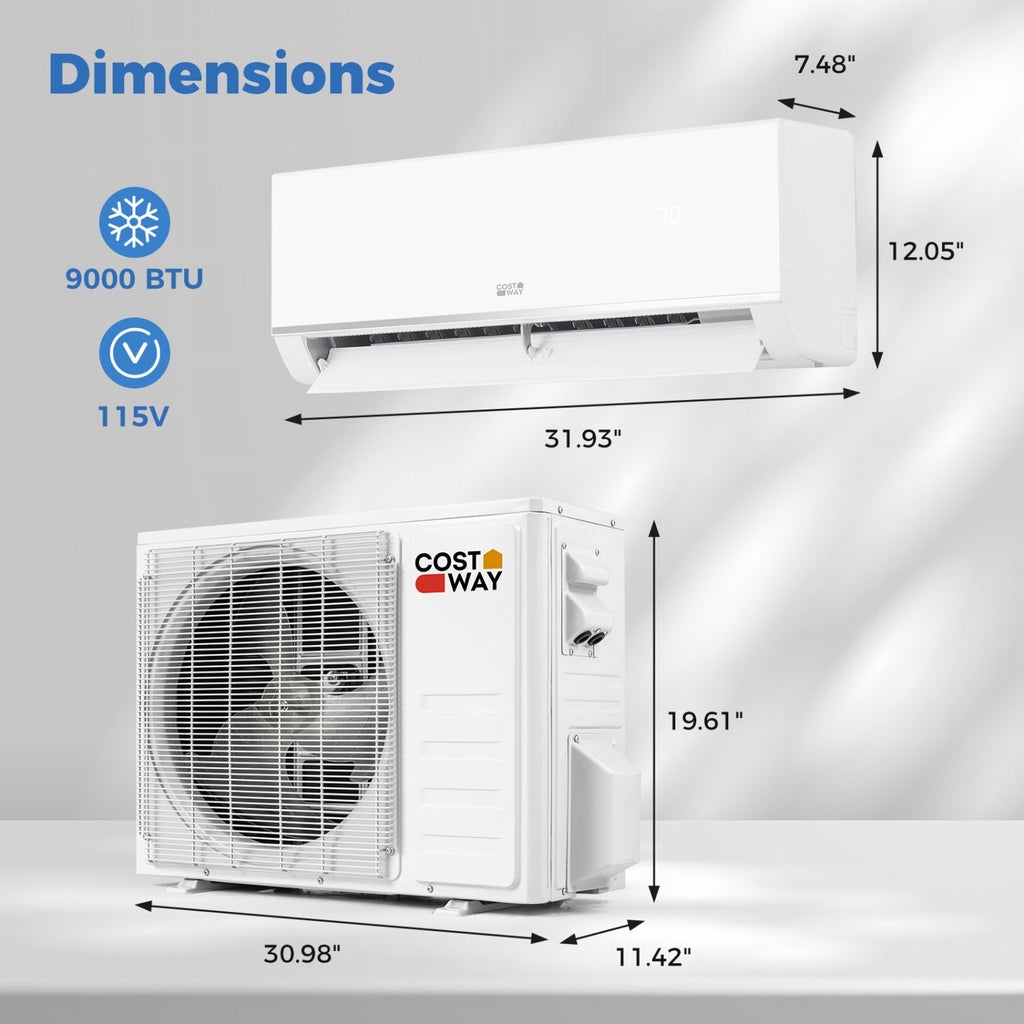 Blast Pro Series 9000 BTU 20 SEER2 115V Wifi Enabled Mini Split Air Conditioner and Heater