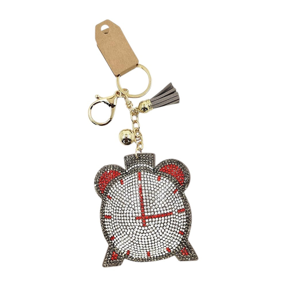 Bling Clock Tassel Bag Charm