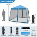 10 x 10 Feet Pop Up Canopy with with Mesh Sidewalls and Roller Bag