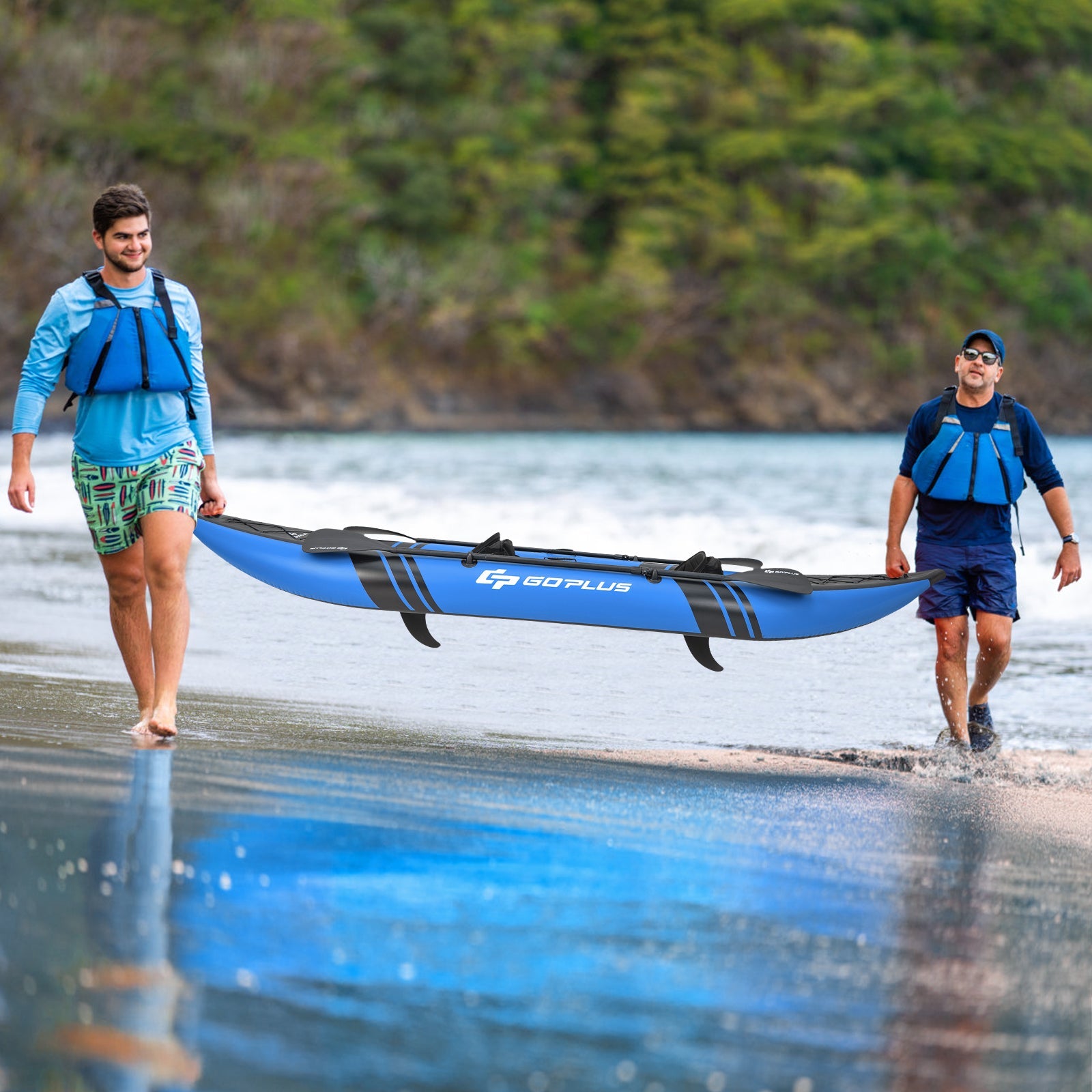 Inflatable 2-person Kayak Set with Aluminium Oars and Repair Kit