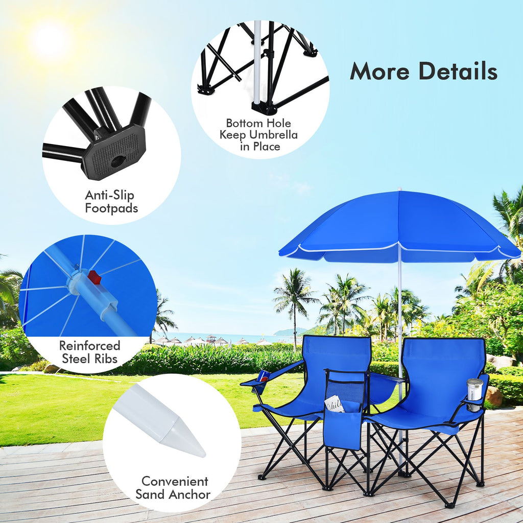 Portable Folding Picnic Double Chair