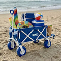 Beach Wagon Cart with Big Wheels – Foldable Utility Wagon Blue