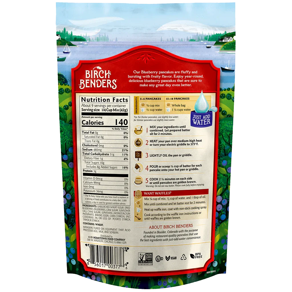Birch Benders Pancake And Waffle Mix - Blueberry - Case Of 6 - 14 Oz