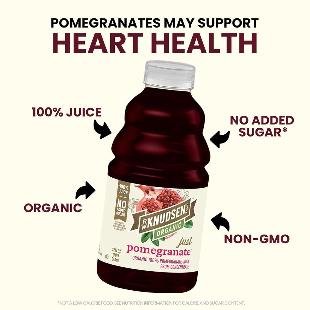 R.W. Knudsen Just Pomegranate Juice, 32 fl oz, Pack of 6